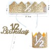 [YUWENW] ハーフバースデー 誕生日 王冠 1個セット 王冠帽子 飾りバースデーハット 誕生日帽子 ケーキ キラキラ