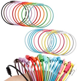 40PCS Stainless Steel Wire Keychain Cable,Luggage Tag Loops Durable Metal Key Rings for Keys, ID Tags & More (Colorful)
