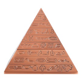 Metal Ashtray with Cover Retro Office Ornaments Smoking Gifts Egyptian Pyramids shape(Coppery )