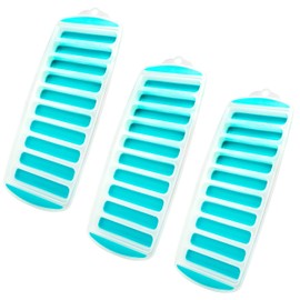 Jacent Resusable Silicone and Plastic Water Bottle Ice Cube Stick Tray, Easy Push & Pop Ice Cubes for Water Sports Bottle: 3 Pack