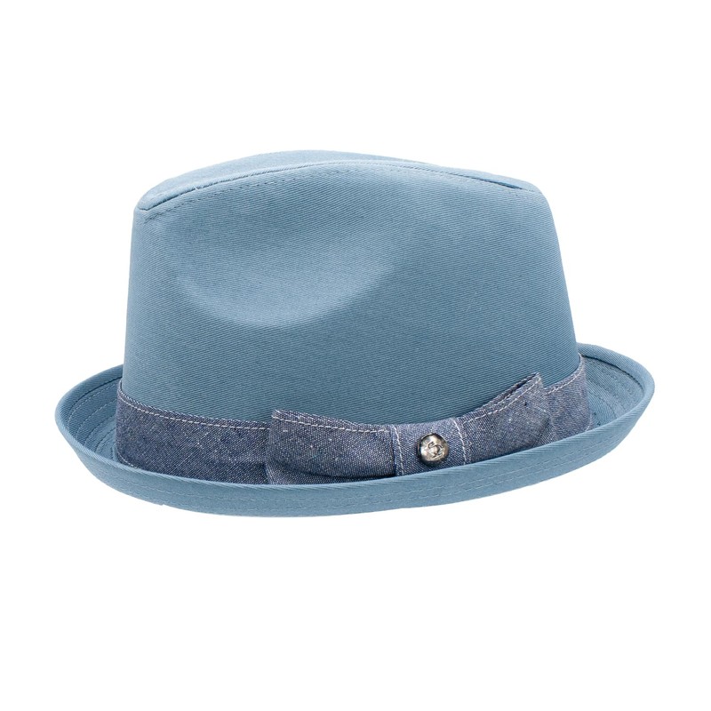 Peter Grimm Depp Fedora Sombrero, Azul desteñido, Small-Medium