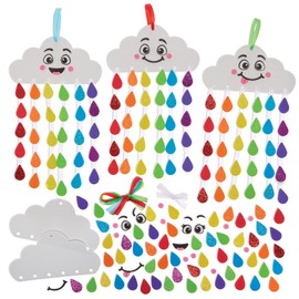 Baker Ross FN011 Rainbow Drop Mix and Match Craft Kits - Pack of 5, Spring Decoration Craft Kits for Kids