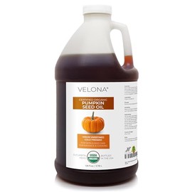velona- Aceite de semilla de calabaza certificado orgánico por el USDA - 1 galón / 128 fl oz | Aceite portador 100% puro y natural |