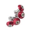 4pcs Rose Red 6mm Thread Diameter Motorcycle License Plate Frame