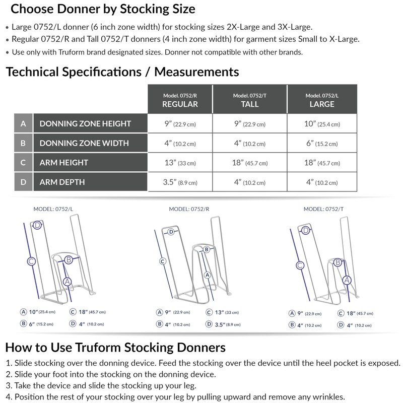 Truform Stockings Donner, Helper for Applying Compression Socks, Regular Size
