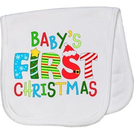 inktastic Baby's First Christmas - Cute Letters Baby Burp Cloth White 42f0e