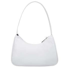 LOVEVOOK Handbags Women's Small Shoulder Bag Leather Bag Tote Bag Shopper Crossbody Bag Shoulder Bag for Women Dating Travel Party Shopping, White mini nylon, Elegant, fashionable