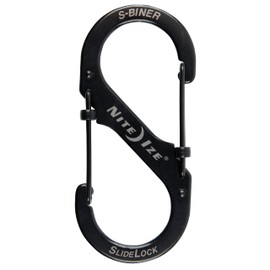 Nite Ize LSB4-11-R3 S-Biner Slide Lock Carabiner, Black, #4-75lb