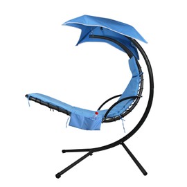 Outdoor Hanging Lounge Chair Replacement Cushion Cover and Umbrella Fabric, Made for Patio Curved Chaise Hammock Floating Swing Chair Pads, Waterproof Soft Fabric (Cushion Not Included), Green