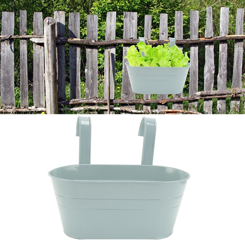 Hanging Flower Planter Iron Bucket Flower Pot Holder with Detachable