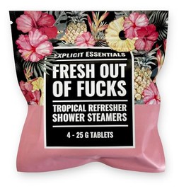 Explicit Essentials Fresh Outta F’s Shower Steamers | Tropical Hibiscus Aromatherapy Shower Steamer for Relaxation & Stress Relief | Spa Shower Tablet