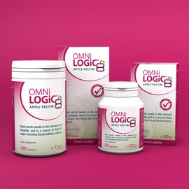 OMNi LOGiC APPLE PECTIN | 84 capsules | Dietary Fibre | Natural Apple Pectin: Swells in The stomach and intestine | Vegan | Gluten-free | Lactose-free
