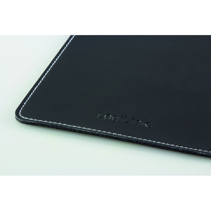 LogiLink ID0150 Mauspad im Lederdesign mit Rutschfester Gummi-Unterseite schwarz