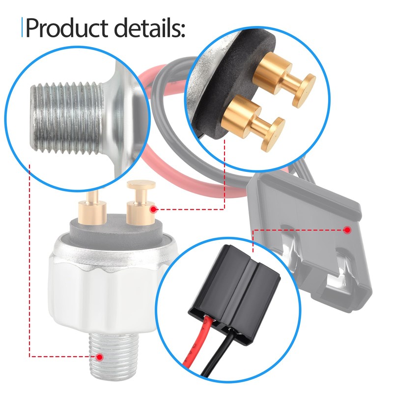 Brake Light Switch Low Pressure Pigtail Wire Connector Compatible with