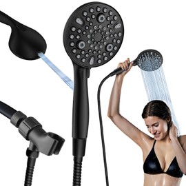 Wosaisius High Pressure Handheld Shower Head, Detachable Showerhead with Handheld Sprayer 10-Setting, 2.5 GPM Hand Held Shower Head with 59'' Hose and Shower Wand Holder, Matte Black