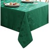 Honellaty Christmas Tablecloths, Jacquard Fabric Green Table Cloth Rectangle 52x70