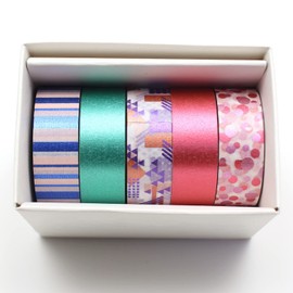 Kamoi Processing Paper Masking Tape MT05G012 mt Gift Box Bright 0.6 in (15 mm x 7 m) 5 Rolls Set