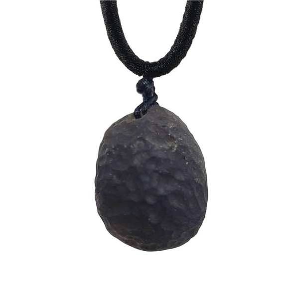 TAMHOPE Solitär Columbianit Halskette,Solitär Roh Cintamani Tektit Meteorit Heil Kristall