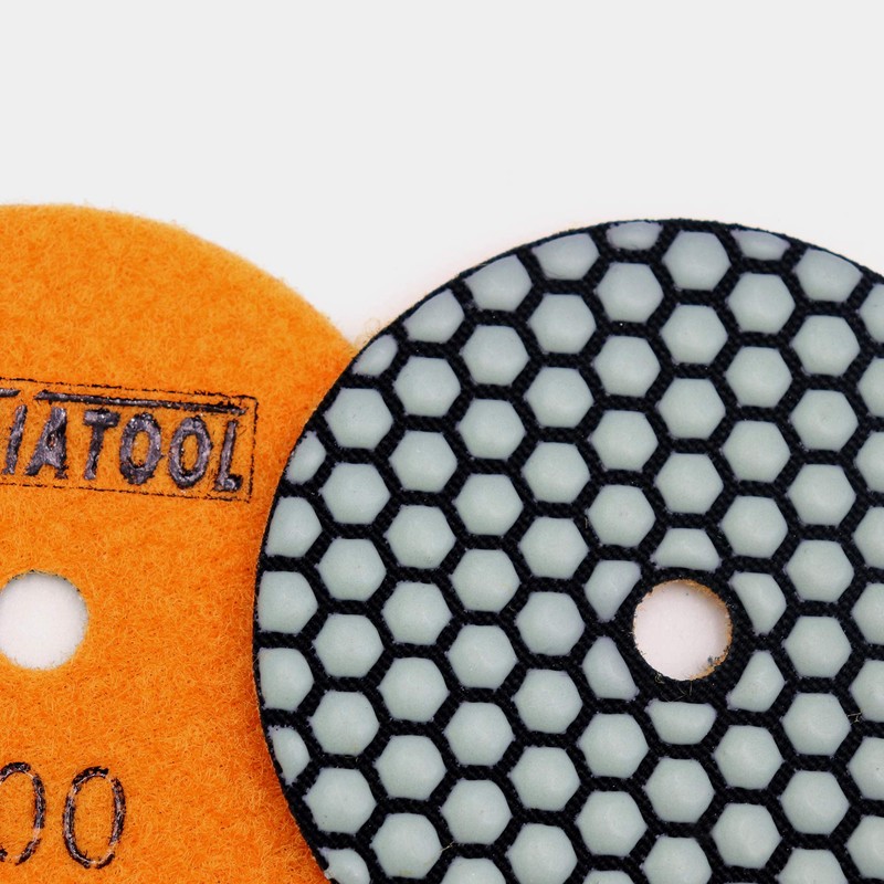 DT-DIATOOL Dry Diamond Polishing Pads 4 Inch/100mm 8PC #200 for
