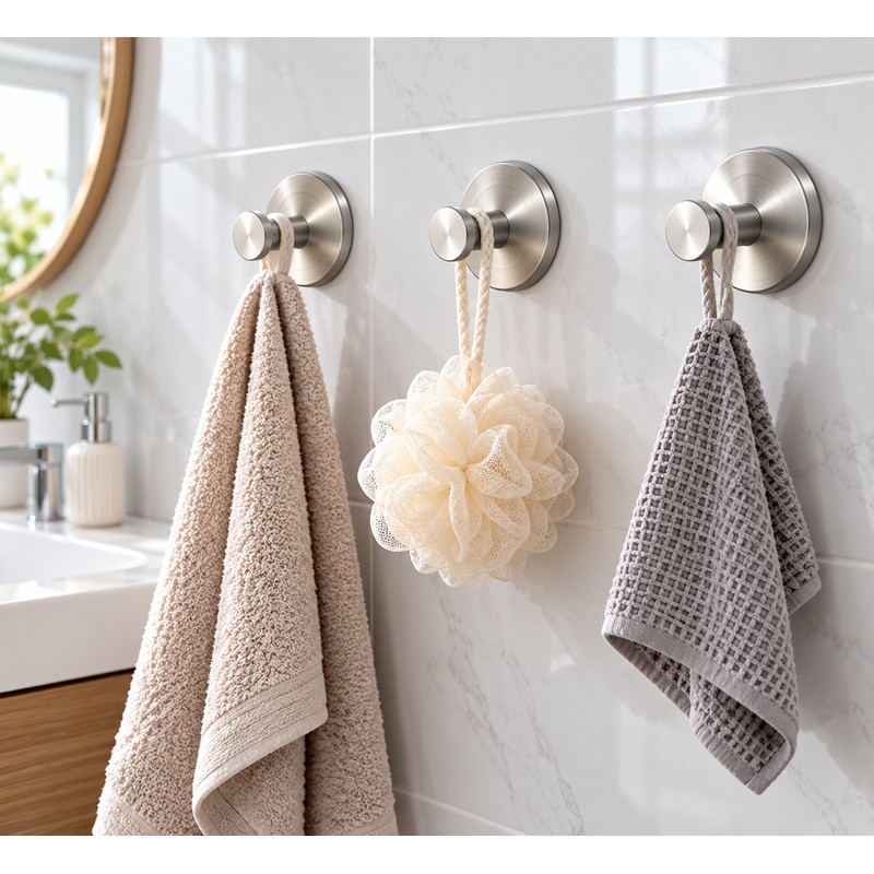 4pac Suction Cup Hooks for Bathroom & Kitchen – Punch-Free