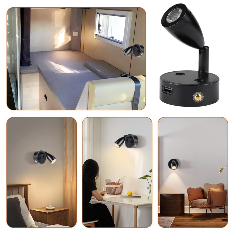 CPROSP 2-Piece 3 W 12 V LED Camper Lamp Dimmable