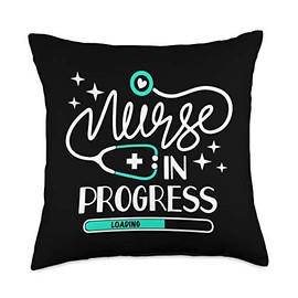 Future Nurse Life Nursing School Student Nurse In Progress Throw Pillow