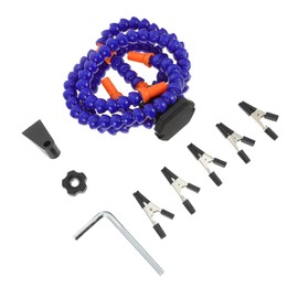 Gadpiparty 1 Set Welding Tool Holder Grabber Soldering Helping Hand Platform Welding Table Accessory Kit Strainer Four Flexible Arms Station Repair Magnifier Organiser Supplies Blue Plastic