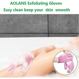 Exfoliating Gloves 10PCS Bath Gloves 5 Pairs, Natural Mitts Gloves for Men and Women Use,Shower Gloves Body Spa Makes Skin Soft and Healthy (AOLANS)