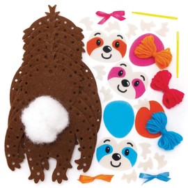 Baker Ross FE427 Sloth Sewing Decoration Kits - Pack of 3, Sewing Set for Children, Creative Activities for Kids, Ideal Arts and Crafts Project