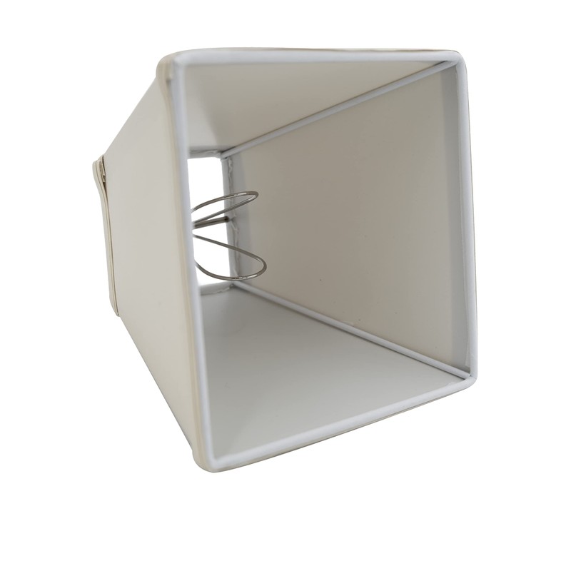 Upgradelights Eggshell Silk Square Mission Style Nickel Clip On Chandelier