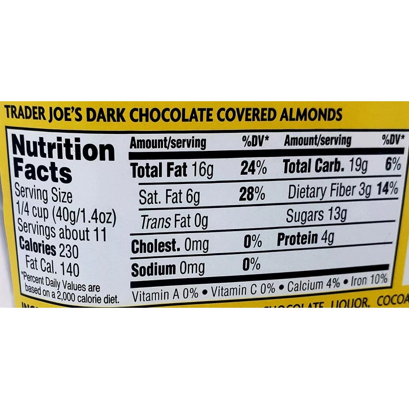 Trader Joe's 2 PACK TRADER JOE'S DARK CHOCOLATE COVERED ALMONDS