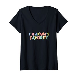 Womens I'm Anana's Favorite Favoritism Mom Special Treatment Mommy V-Neck T-Shirt