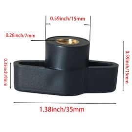 PZRT 10PCS T Type Rubber Coated Through Hole Nuts 1/4 Inch Through Hole Through Hole T Type Knob Accessories Ring Nuts for Hand Tools Striker Plates Saw Machine Baffles Drilling Machines Black