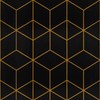 Safiyya 393"x17.7" Peel and Stick Wallpaper Gold and Black Contact