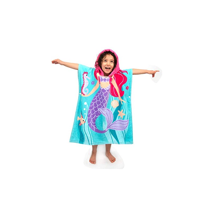 Toalla de playa con capucha para niños pequeños, 100 %