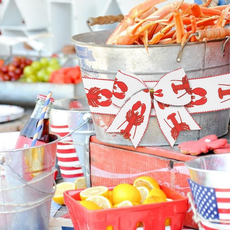 Estivaux Crayfish Craft Ribbons for Wreath Bows, 2.5"×10 Yards Wired