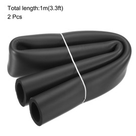 sourcing map 2pcs 3.3ft Pipe Insulation Tube 1 9/16 inch(40mm) ID 2 3/16 inch(55mm) OD Foam Tubing for Handle Grip Support, Black