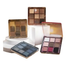 Paleta De Sombras De Ojos De 9 Colores Con Brillo Vitreo