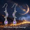 Purple Moon Earrings for Women Sterling Silver Celtic Purple Moon
