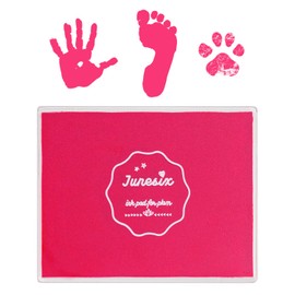 Ink Pad, 5x4'' Washable Non-Toxic Ink Stamp Pad for Baby Footprint Handprint, Pink