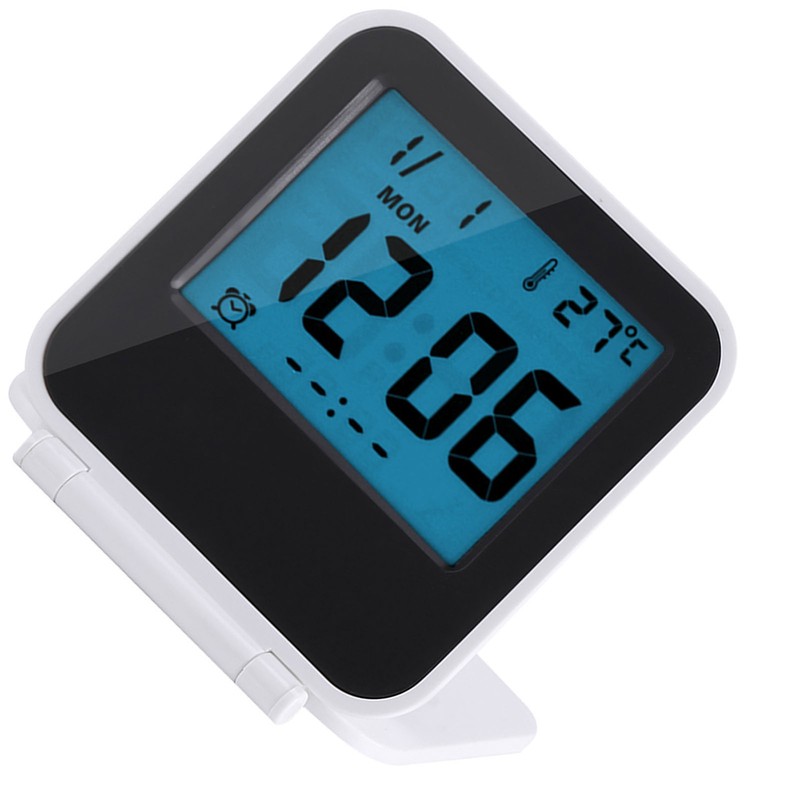 Portable Foldable Tabletop Travel Digital Alarm Clock with Temperature Calendar