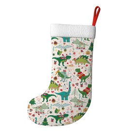 Eitqtbea Cute Christmas Dinosaur Christmas Stockings Fireplace Hanging Socks Holders Ornament for Family Xmas Tree Party Holiday Decoration Gift