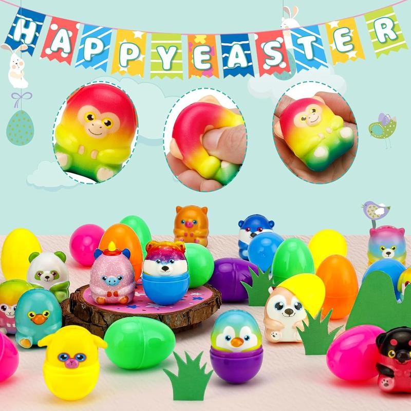 Easter Gift 20 Pack Prefilled Easter Eggs with Animals Squishy