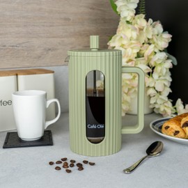 Café Olé Ciao 8 Cup Cafetière, Stainless Steel Gauze, French Press, Green