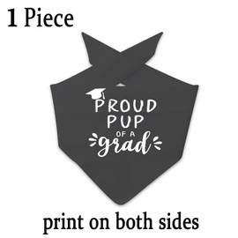 JXGZSO 1 Piece Graduation Dog Pet Bandana Proud Pup of A Grad Dog Bandana Graduation Announcement Gift (Proud Pup Black)