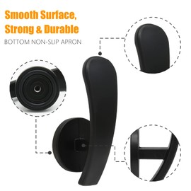 Rierdge 4 Pack Black Curtain Tieback Hooks, Curtain Holdback Hooks for Wall Mounted, Decorative Hooks Drapery Tiebacks with Screws (4 Pack Black)