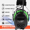 PROTEAR Ear Defenders with Radio DAB/DAB+/FM/Bluetooth 5.3, Noise Cancelling Wireless
