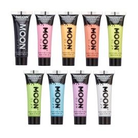 Moon Glow - Pastel Neon UV Face & Body Paint - 12ml Set of 9