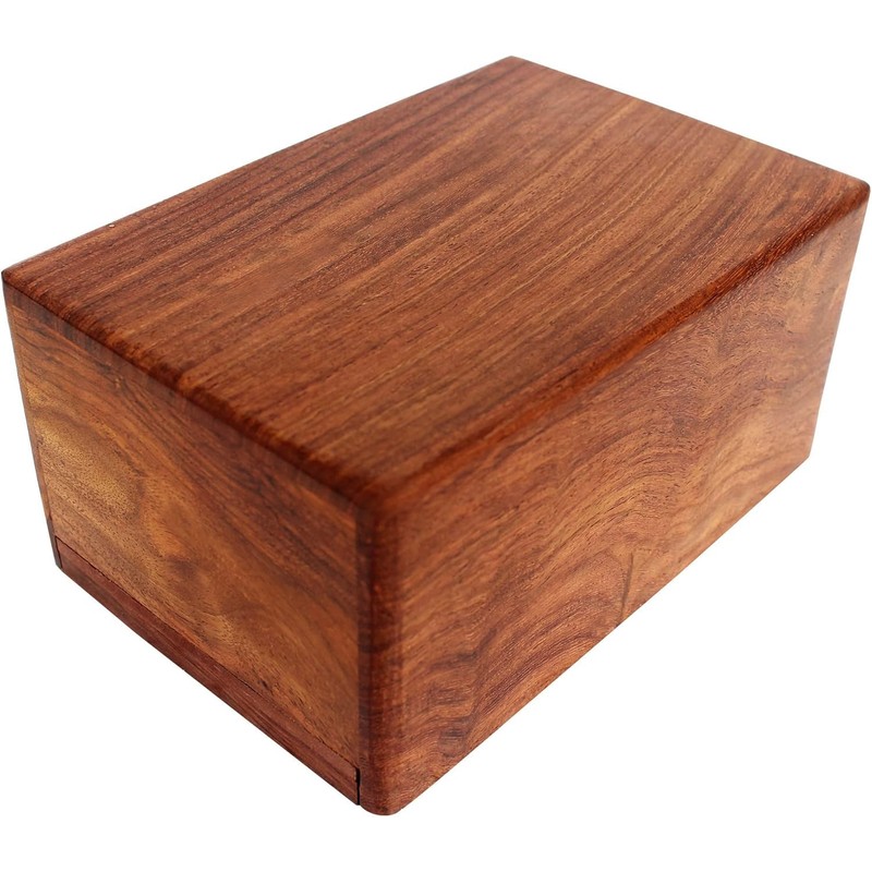 Indian Glance Wooden Urn Box - Cremation Urn for Human