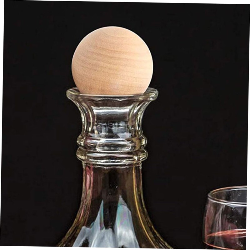 DOITOOL Wooden Round Ball Unfinished Natural Wood Craft Accessory for